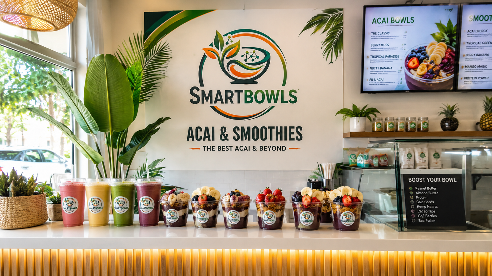 SmartBowls acai bar counter